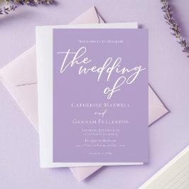 Invitación Boda Lilac White Script por la tarde