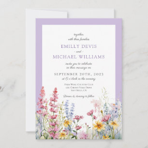 Invitación Boda Lilac Wildflower de Francia