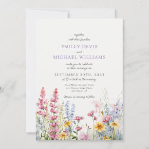 Invitación Boda Lilac Wildflower de Francia
