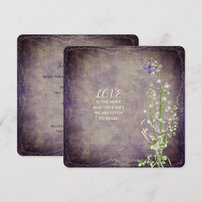 Invitación Boda Lily de la cosecha del Valle (Anverso / Reverso)