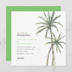 Invitación Boda Lime Green Palm Tree