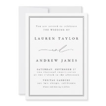 Boda Lineado Clásico Negro y Blanco Moderno