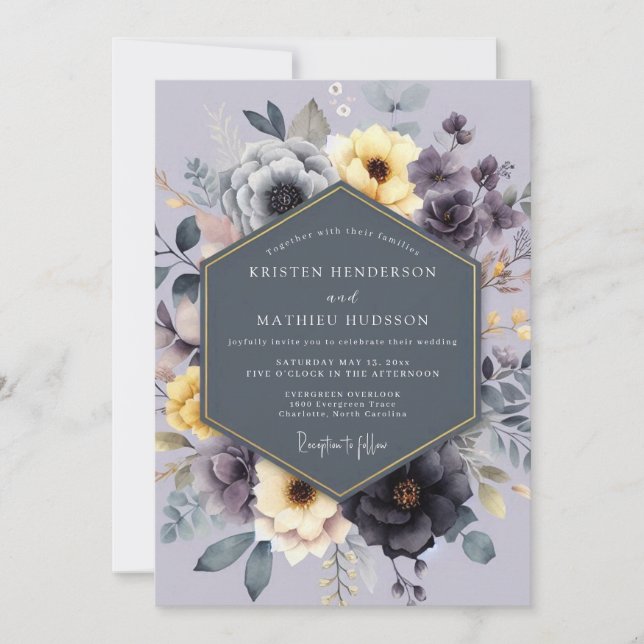 Invitación Boda Lírica de Limón y Carbón (Anverso)