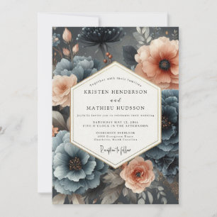 Invitación Boda Lírica de Pizarra Melocotón