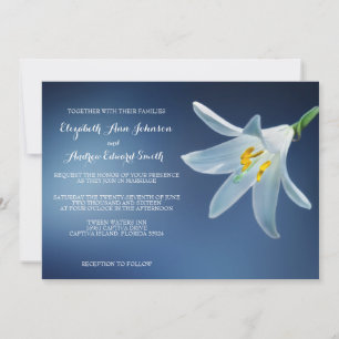 Invitación Boda Lirio Blanco Sencillo