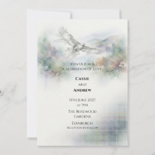 Invitación Boda Lowland Garden Golden Eagle Scott Tartán