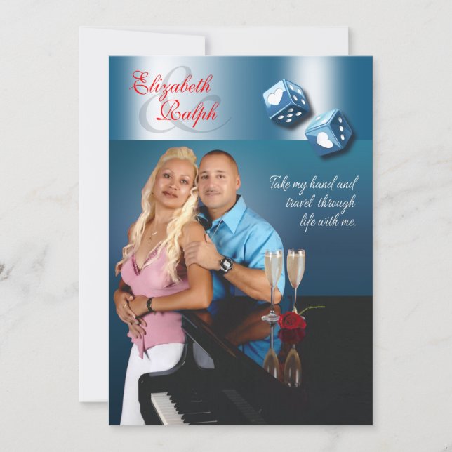 Invitación BODA LR Destiny Las Vegas | Brillo champán (Anverso)