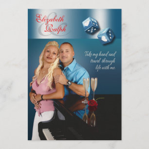 Invitación BODA LR Destiny Las Vegas   Brillo champán