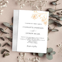 Invitación Boda lujoso elegante de plata dorada blanca