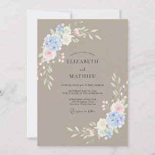 Invitación Boda luminosa de primavera en color taupe