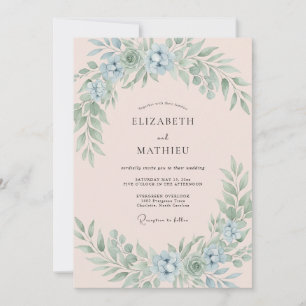 Invitación Boda luminosa de primavera en rosa rubor