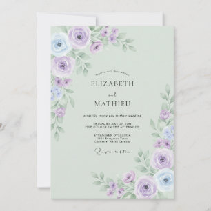Invitación Boda luminosa de primavera en verde salvia