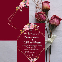 Invitación Boda Mágica de Amor Romántico Rojo