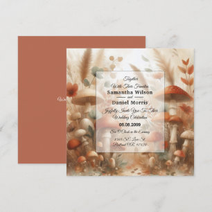 Invitación Boda Mágica de Bosque con Seta de Terracota