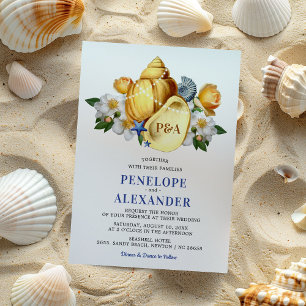 Invitación Boda Mágica de Floral de Concha Marina en la Playa