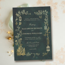 Boda mágica de hadas en bosque, esmeralda verde Fa
