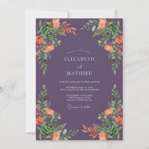 Invitación Boda Magnífica de Otoño Ciruela