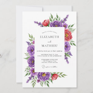 Invitación Boda Magnífica de Primavera Morada