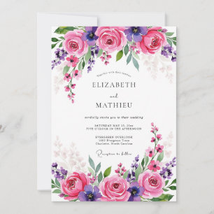 Invitación Boda Magnífica de Primavera Rosa