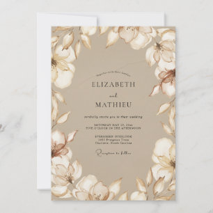 Invitación Boda Magnolia Taupe