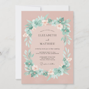 Invitación Boda majestuosa de Dusty Rose en primavera
