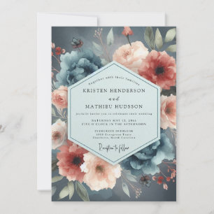 Invitación Boda Malhumorada Azul Pizarra