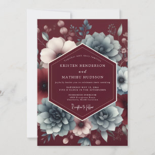 Invitación Boda Malhumorada de Pizarra Borgoña