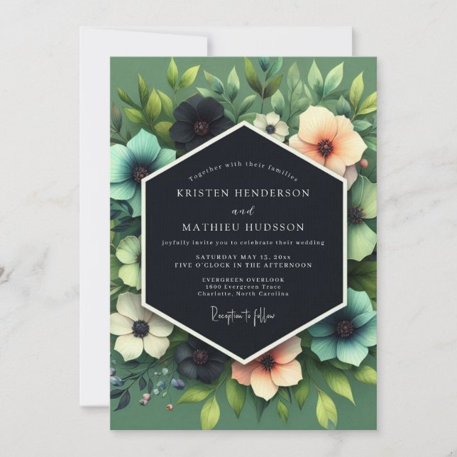 Invitación Boda Malhumorada Viridian Melocotón (Anverso)