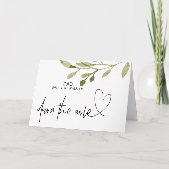 Invitación Boda Mamá Papá Me Vas A Caminar Por Aisle Card (Anverso)