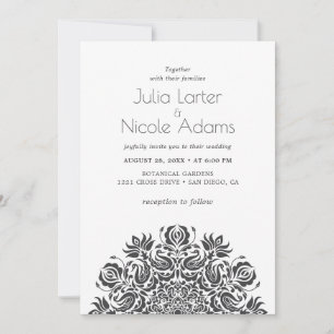 Invitación Boda Mandala Cisnes Pájaros Flores de Loto Susurro