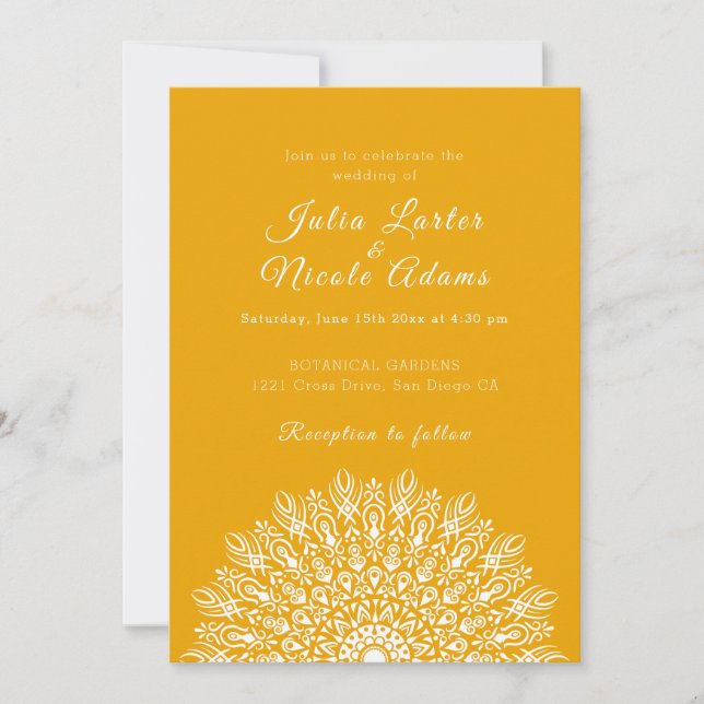 Invitación Boda Mandala de hierba de Pampas seca con pluma su (Anverso)