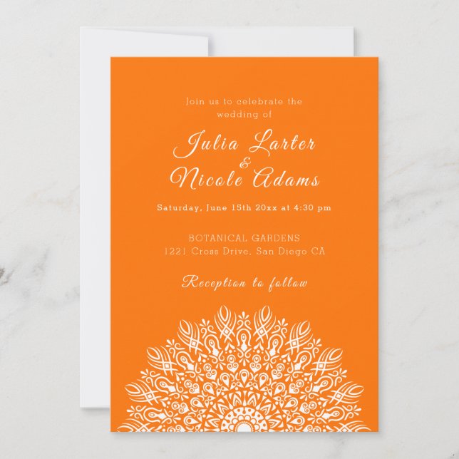 Invitación Boda Mandala de hierba de Pampas seca con pluma su (Anverso)