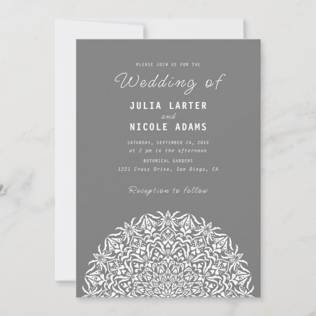 Invitación Boda Mandala de Piedra de Mármol de Arrecife de Co (Anverso)