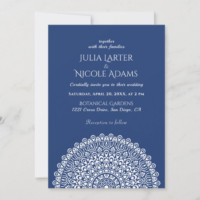 Invitación Boda Mandala del Bosque Amazónico Verde Esmeralda (Anverso)