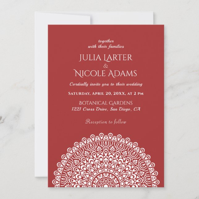 Invitación Boda Mandala del Bosque Amazónico Verde Esmeralda (Anverso)