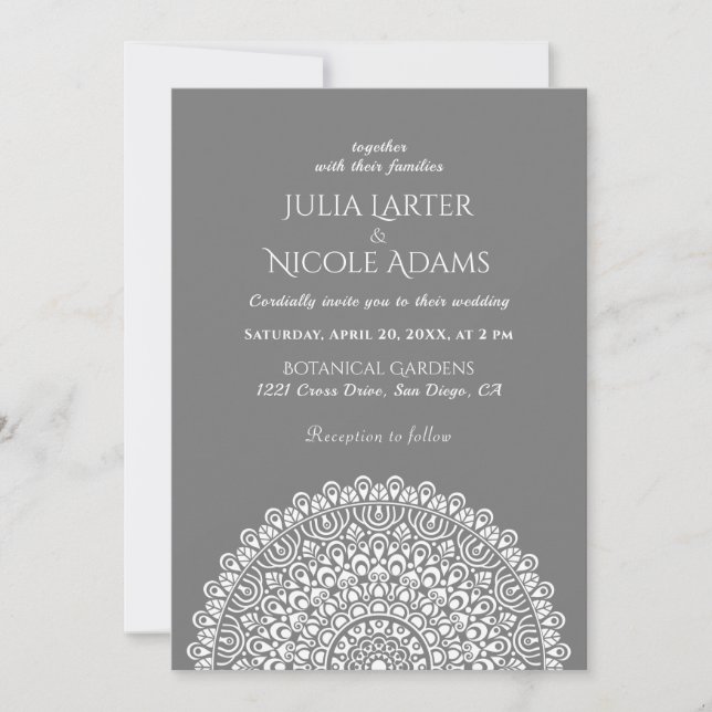 Invitación Boda Mandala del Bosque Amazónico Verde Esmeralda (Anverso)