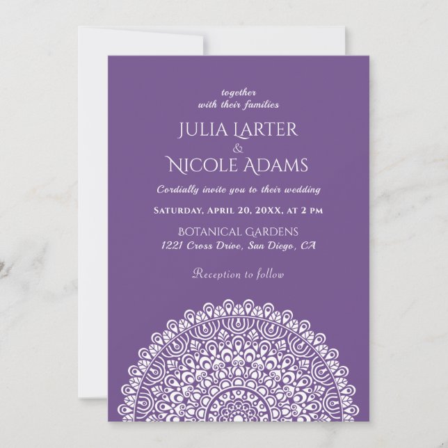Invitación Boda Mandala del Bosque Amazónico Verde Esmeralda (Anverso)