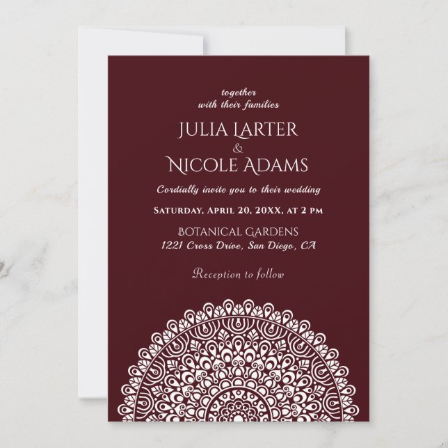 Invitación Boda Mandala del Bosque Amazónico Verde Esmeralda (Anverso)