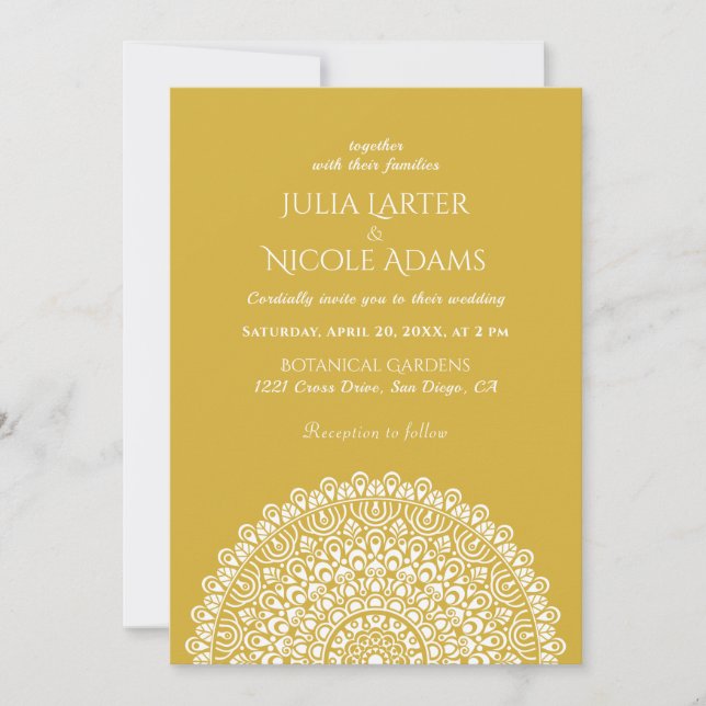 Invitación Boda Mandala del Bosque Amazónico Verde Esmeralda (Anverso)