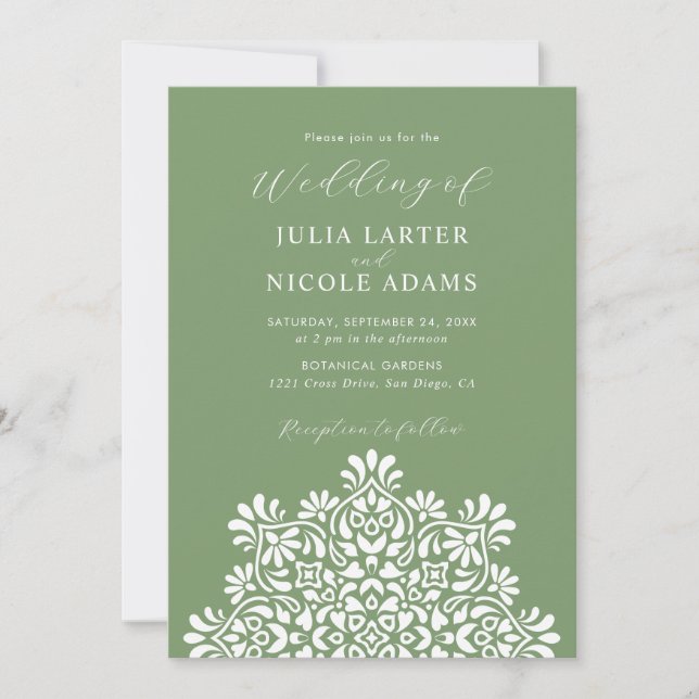 Invitación Boda Mandala Floral Boho Amanecer (Anverso)