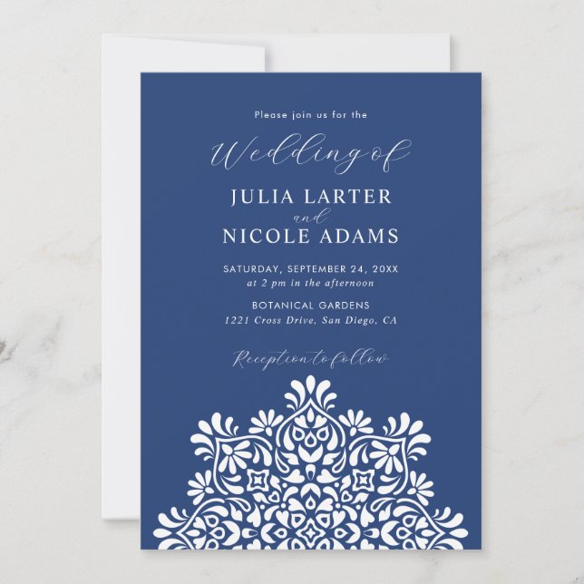Invitación Boda Mandala Floral Boho Amanecer (Anverso)