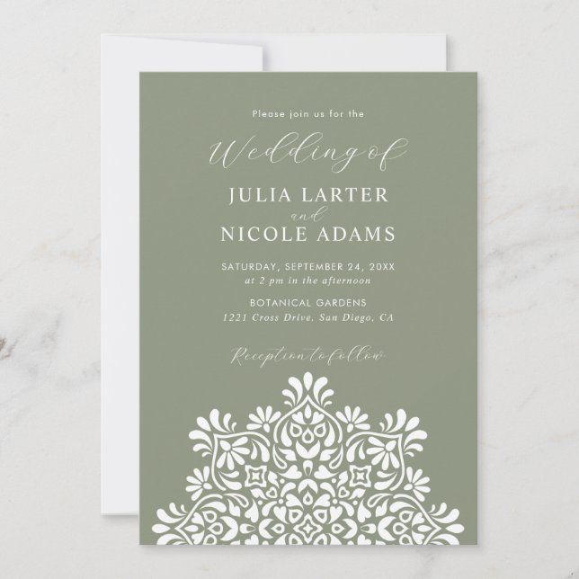 Invitación Boda Mandala Floral Boho Amanecer (Anverso)