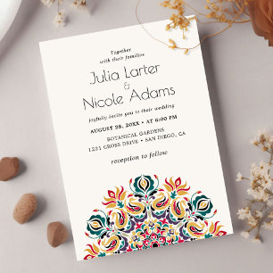 Invitación Boda Mandala Floral de Primavera Susurrante