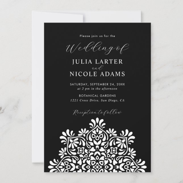Invitación Boda Mandala Floral Rústica Boho Amanecer (Anverso)