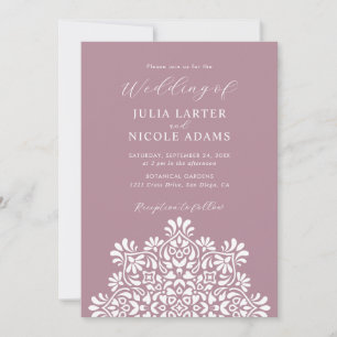 Invitación Boda Mandala Floral Rústica Boho Amanecer