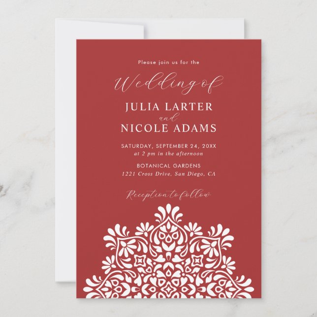 Invitación Boda Mandala Floral Rústica Boho Amanecer (Anverso)