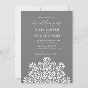 Invitación Boda Mandala Floral Rústica Boho Amanecer
