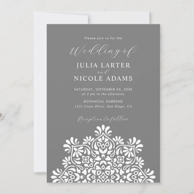 Invitación Boda Mandala Floral Rústica Boho Amanecer (Anverso)