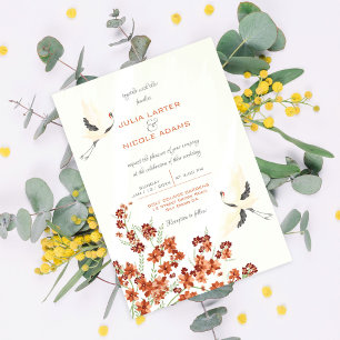 Invitación Boda Mandala Flores Loto Cisnes Susurros