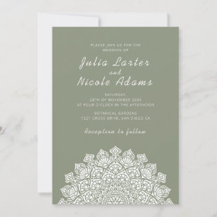 Invitación Boda Mandala Luna Creciente Radiante y Etérea